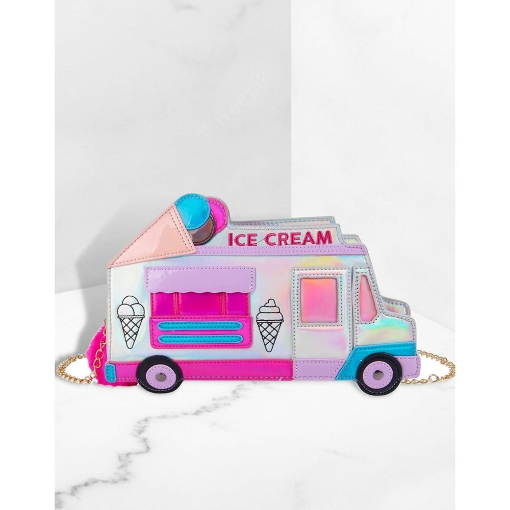 NOVELTY ICE CREAM TRUCK CAR HANDBAG CROSSBODY BAG - Picture 2 of 3